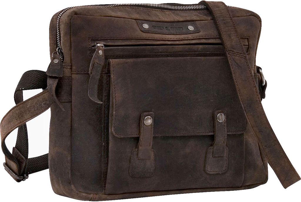 Greenburry Umhängetasche Herren Damen Leder Ledertasche Vintage Revival braun 1962-22