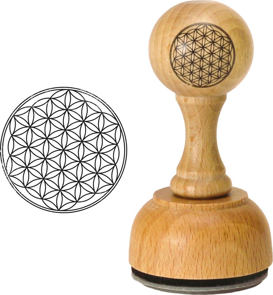 Holzstempel Blume des Lebens Ø 3,5 cm, 8 cm hoch Produktbild 
