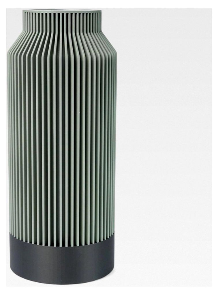 Vase Kontura | Vasen Set - Moderne Blumenvase - Grün - 3D-gedruckt aus hochwertigem Bio-PLA - 25 cm hoch - wasserdicht und spülmaschinenfest für...
