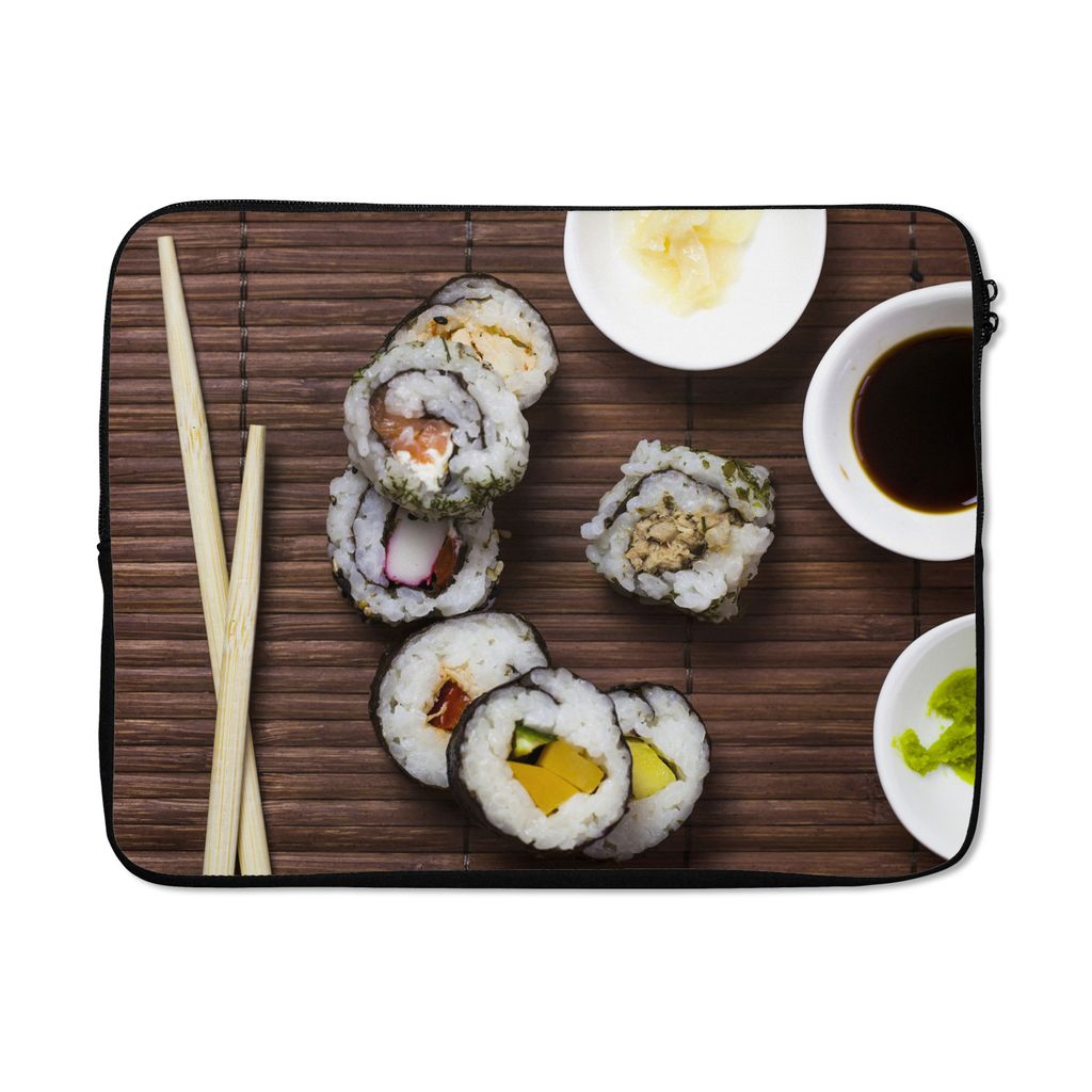 MuchoWow Laptop Hülle 17 Zoll Laptoptasche Eine Sammlung von Sushi - Zipper - Schutzabdeckung