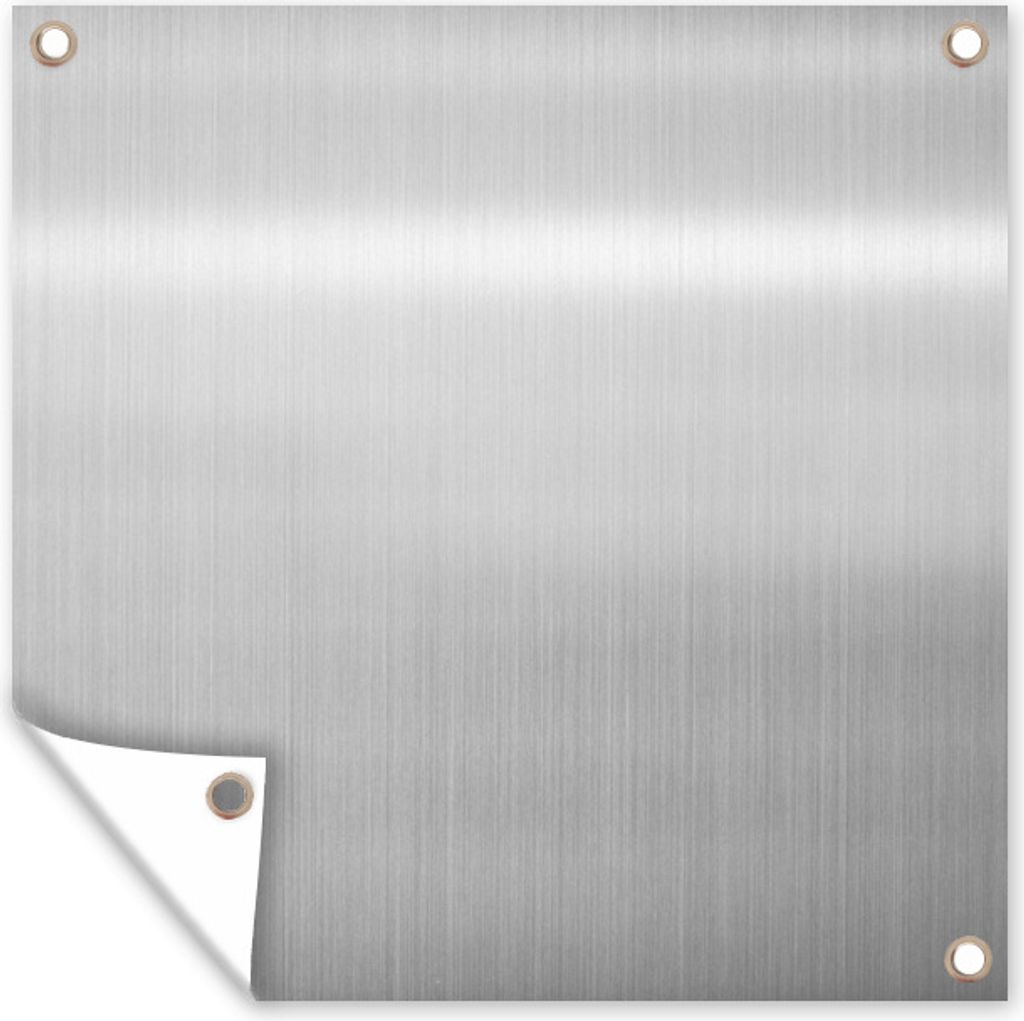 MuchoWow 50x50 cm Outdoor-Poster Gartendeko Sichtschutz Garten Poster für den Garten Metalldruck - Silber - Grau