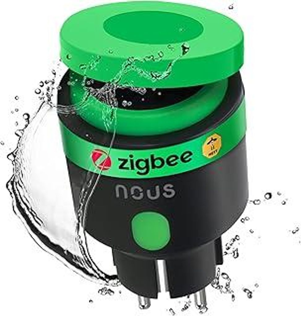 NOUS Zigbee Steckdose, Intelligente Außensteckdose IP44, Intelligente Steckdose mit Verbrauchsmessung, Kompatibel mit Zubehör, Smart Home Geräte...