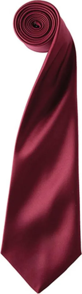 Cravatta Sottile Raso Borgogna Premier PR750 | Look Satin 144x8.5 cm