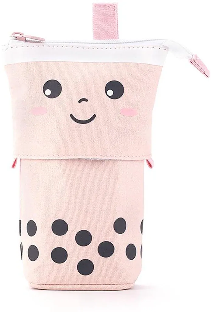Étui rose pratique avec porte-crayons intégré pour fournitures d'école