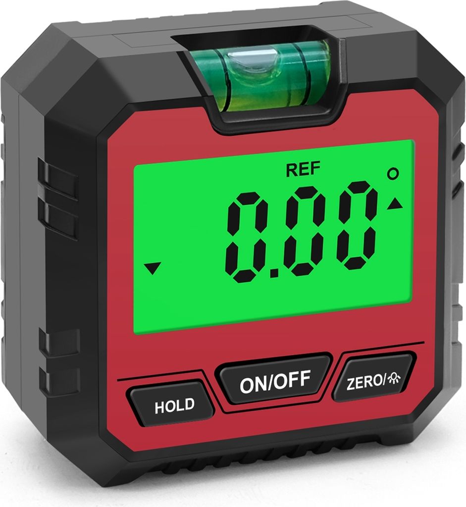 Mini Digitaler Inklinometer – 3-in-1 Winkelmesser, Neigungsmesser & Wasserwaage, 90° Anzeige, Digitales Level Box, 4 x 90° Messbereich