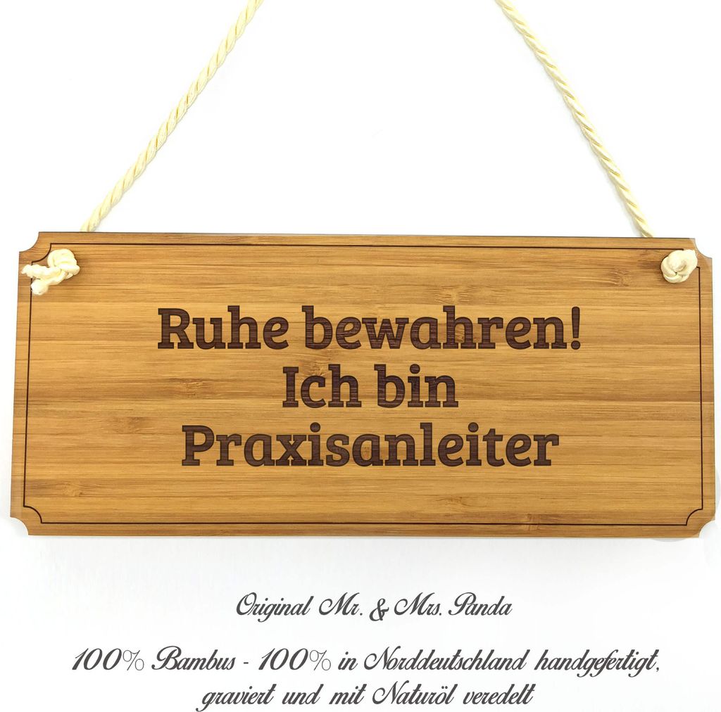 Mr. & Mrs. Panda Infotafel Praxisanleiter - Geschenk, Landhaus, Werbeschild, Hinweisschild, Berufsausbildung, Holz Wegweiser, Graviert, Shabby, Tü...