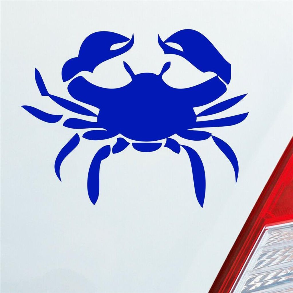 Auto Aufkleber Sternzeichen Krebs Crab Tier Motorrad KFZ Roller 10x8 cm Dunkelblau Sticker Heckscheibenaufkleber