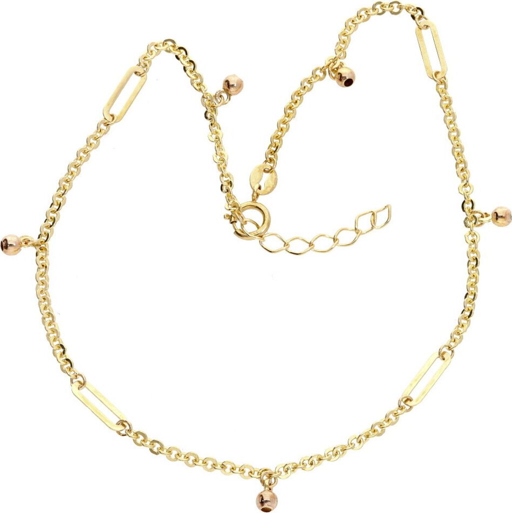 Fußkettchen echt Gold 333 (8 kt) Anker mit Anhänger 25 cm verstellbar