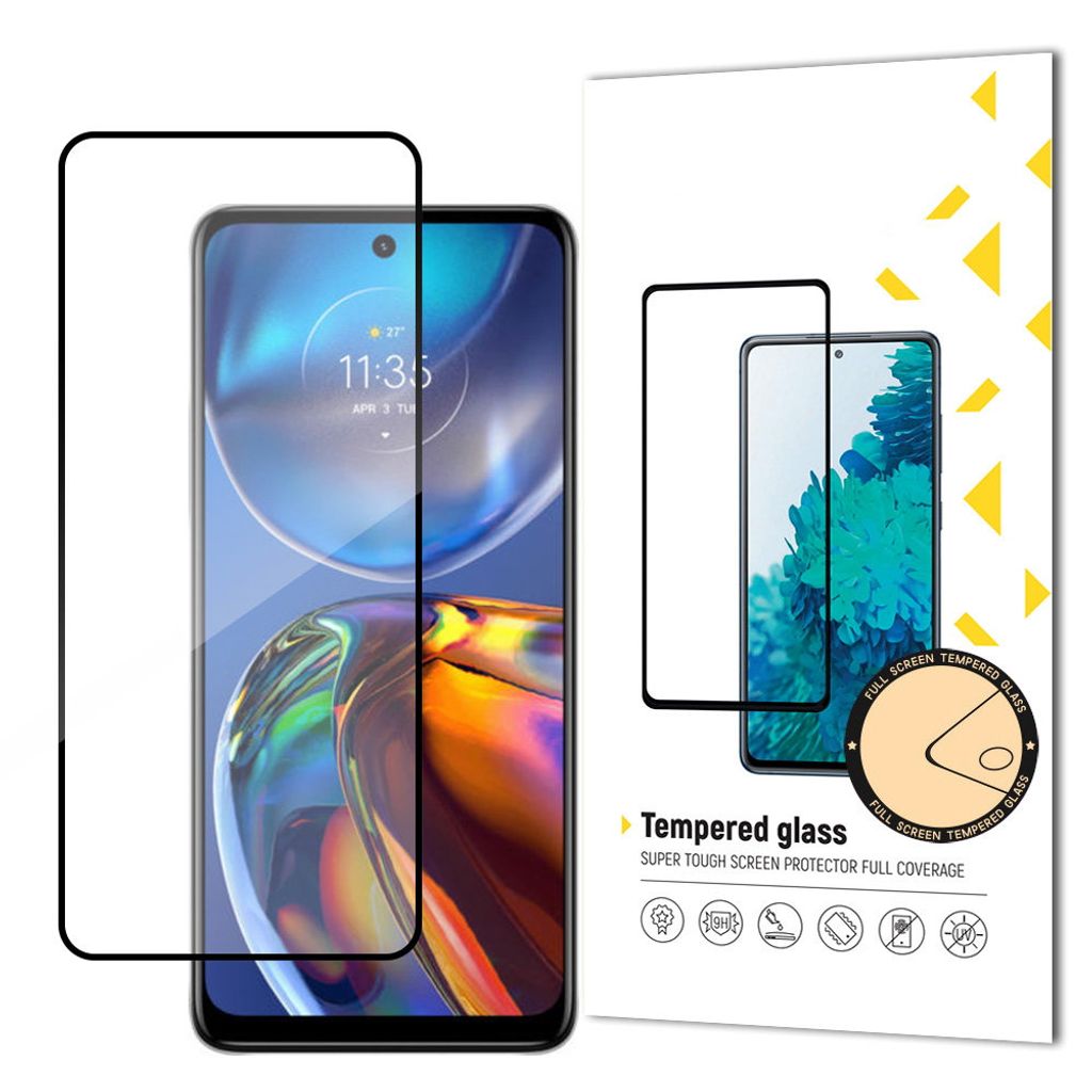 Wozinsky Super Durable Full Glue Displayschutzfolie aus gehärtetem Glas mit Rahmen Case Friendly Motorola Moto E32 Schwarz