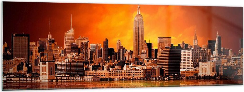 Bilder auf glas - Amerika architektur straße tourismus - 160x50cm - Glasbilder - Wandbilder - Kunstdruck - Wanddekoration aus Glas - Glas Bilder -...