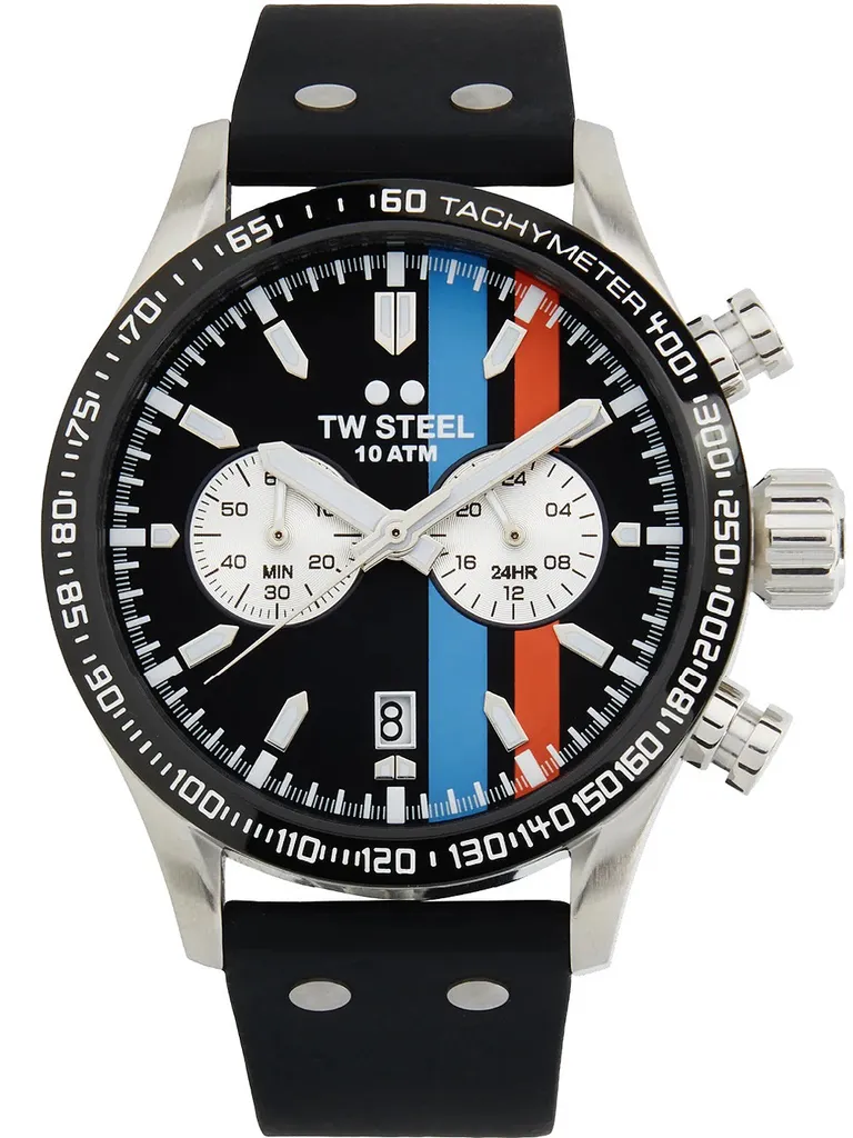 Montre Quartz Homme TW Steel Volante TWVS123 avec Bracelet en Cuir Noir