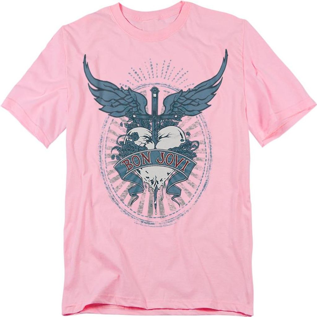 Bon Jovi - T-Shirt für Herren/Damen Uni TV26902 (M) (Pink)