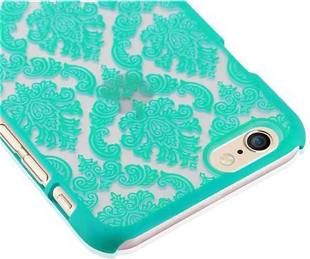 CUSTODIA TPU SILICONE FLUO GLITTER CASE PER APPLE IPHONE 6 - 6S VERDE ACQUA