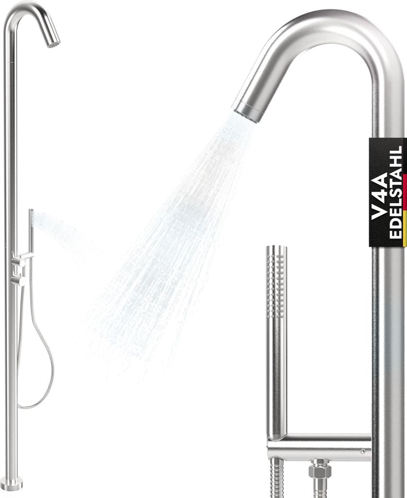 Douche de piscine Douche de jardin V4A AISI 316 en acier Image du produit 