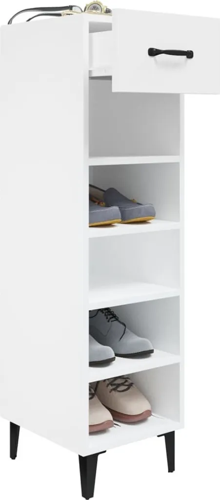 Organizer Scarpe vidaXL Bianco 30x35x105 cm Legno Multistrato - 7