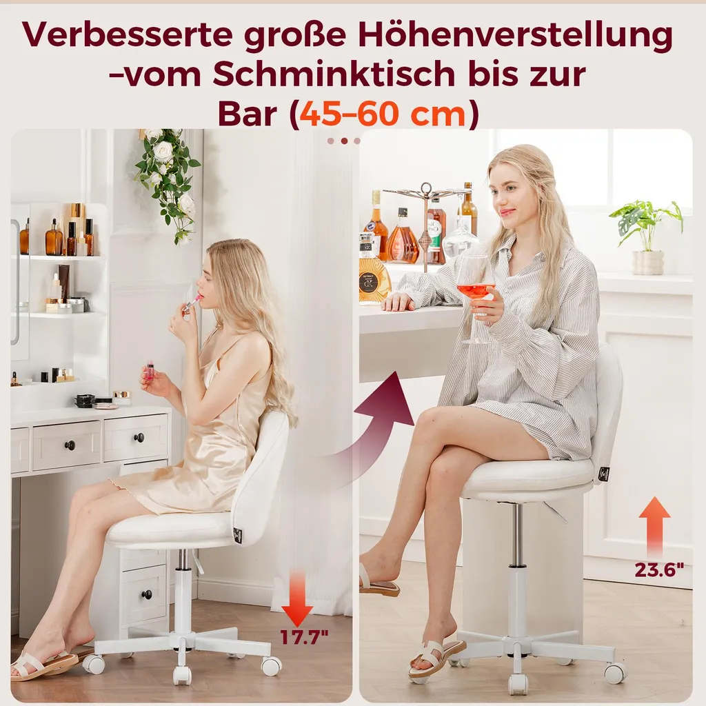 Chaise pivotante de bureau blanche en cuir synthétique style moderne