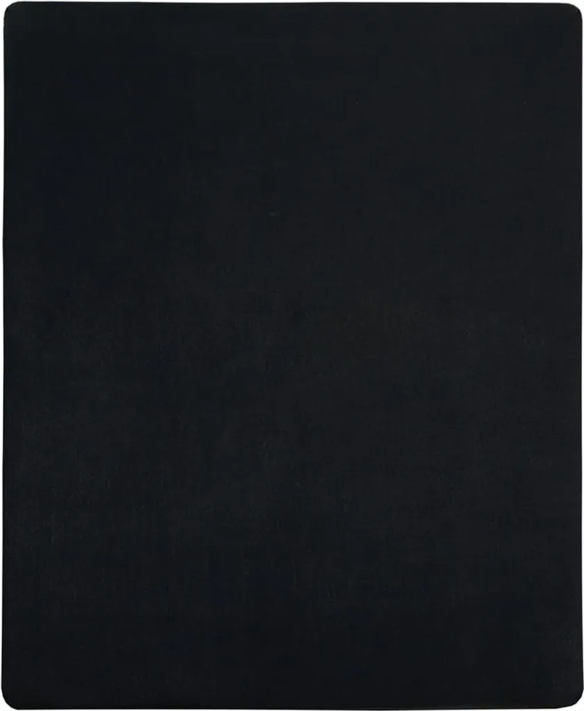 Lenzuolo a pieghe jersey nero 160x200 cm in cotone