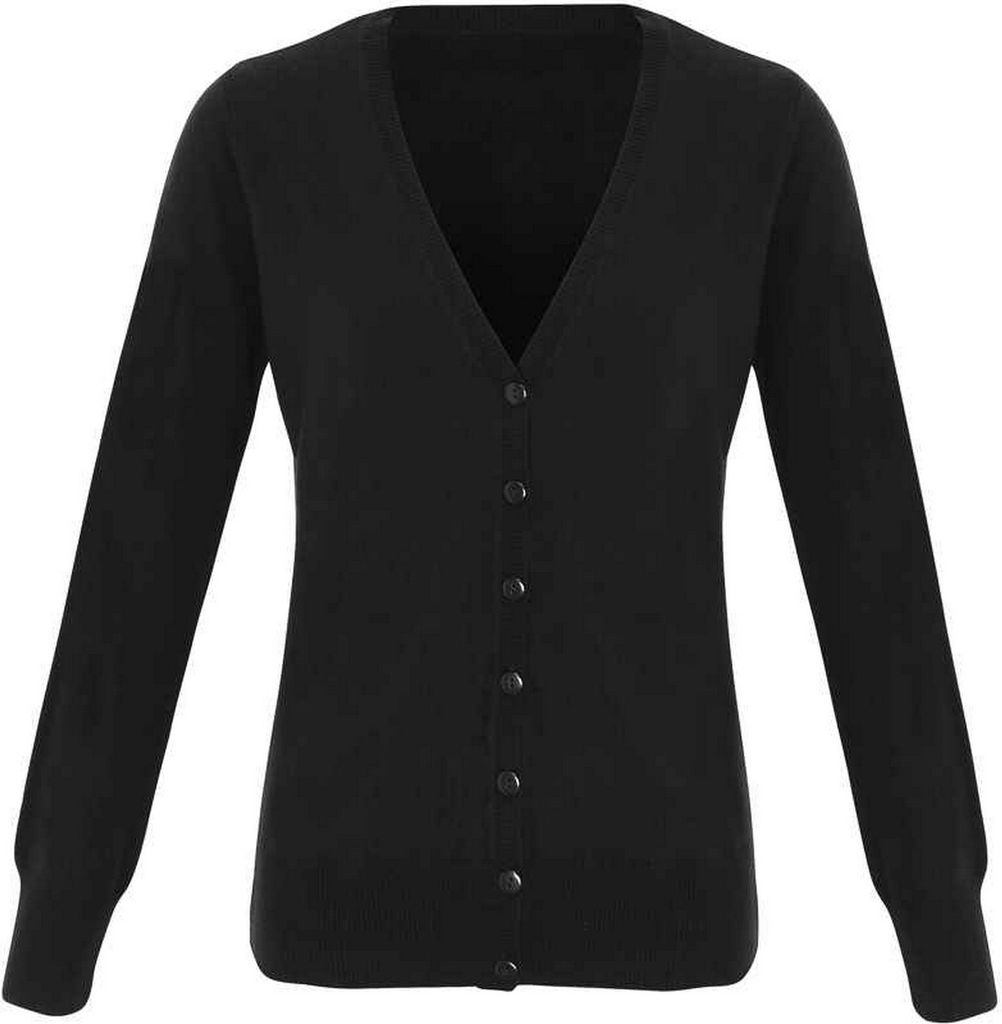 Premier - "Essential" Strickjacke V-Ausschnitt für Damen PC6038 (46 DE) (Schwarz)