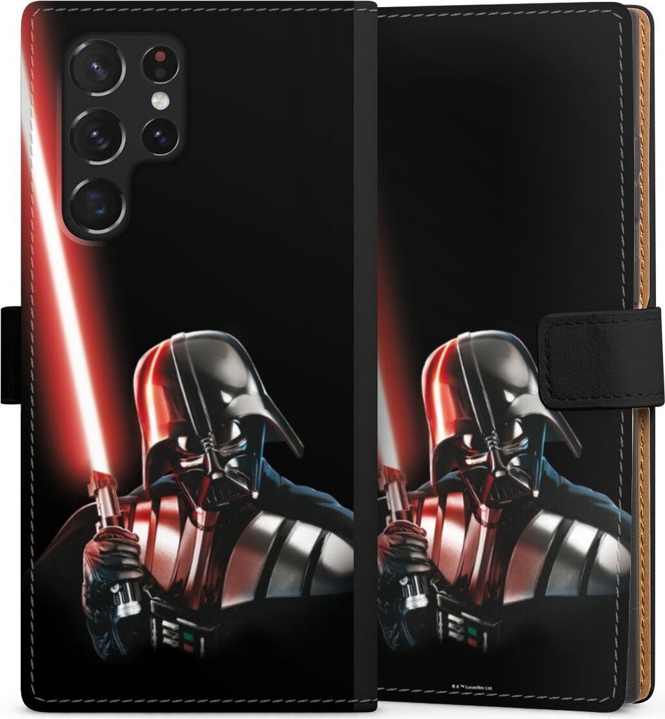 DeinDesign Klapphülle für Samsung Galaxy S22 Ultra Handytasche Lederhülle Tasche Darth Vader Fanartikel Star Wars