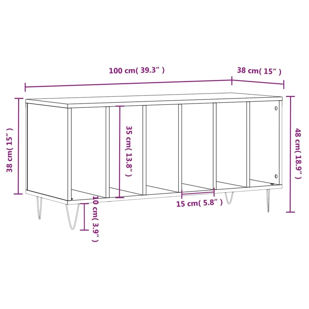 SYFAX™ Supporto Vinili Bianco 100x38x48 cm - Mobile Hi-Fi Design - 9
