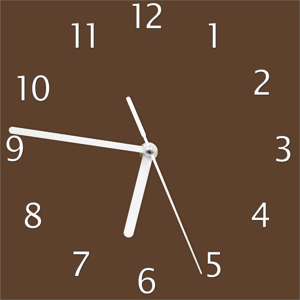 Wallario Design Wanduhr Braun aus Echtglas, Größe 20 x 20 cm