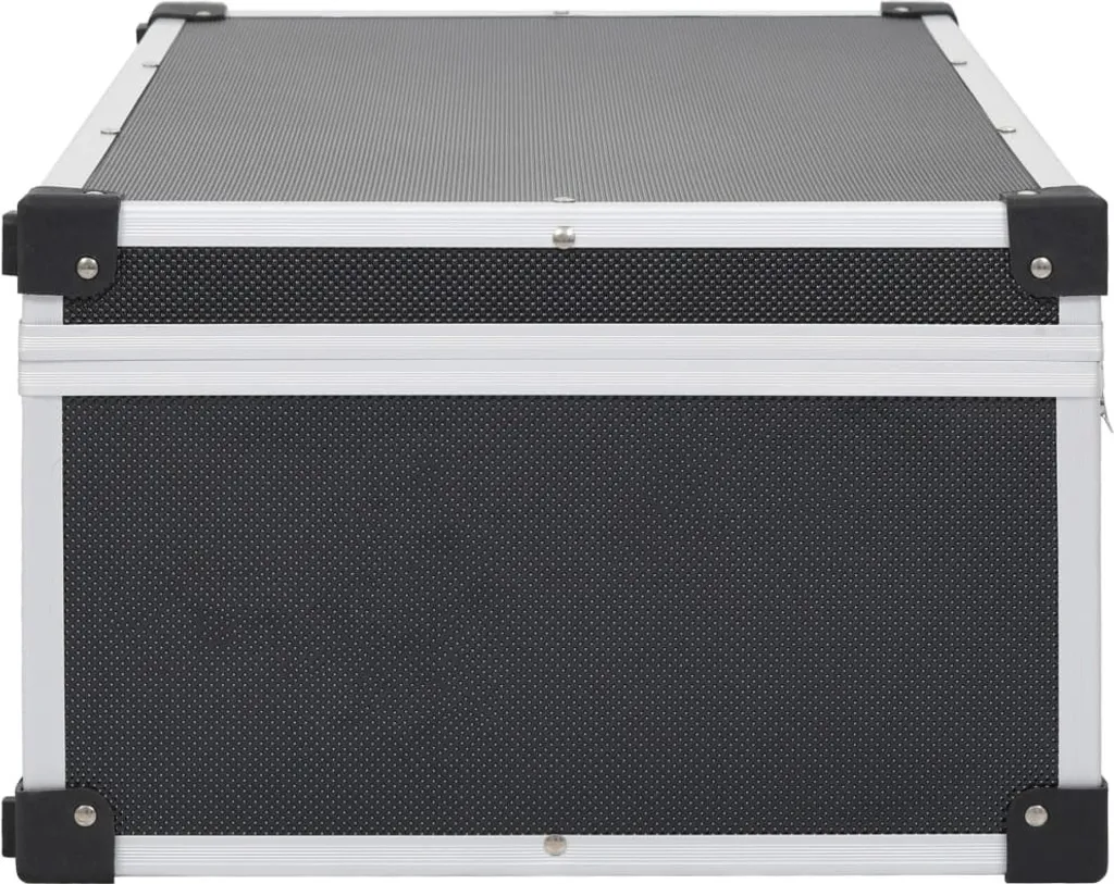 Valisette de Rangement CD 80 Places en Aluminium Noir - Format Compact