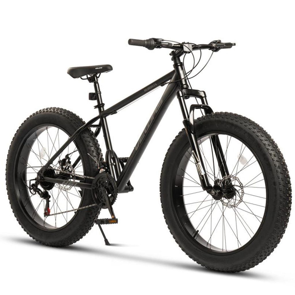 VELORS Fatbike 26 Zoll Mountainbike 4,0 Fatbike MTB für Herren Damen, Jungen 21 Gang Shimano Tourney Schaltwerk mechanische Scheibenbremse Fat Bike