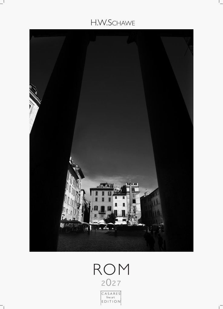 Rom schwarz-weiss Kalender 2027 - Wandkalender | Fotokalender Italien 59x42cm Grosses Format - . mit Historischen Motiven - Perfekt für Kunst, Arc...
