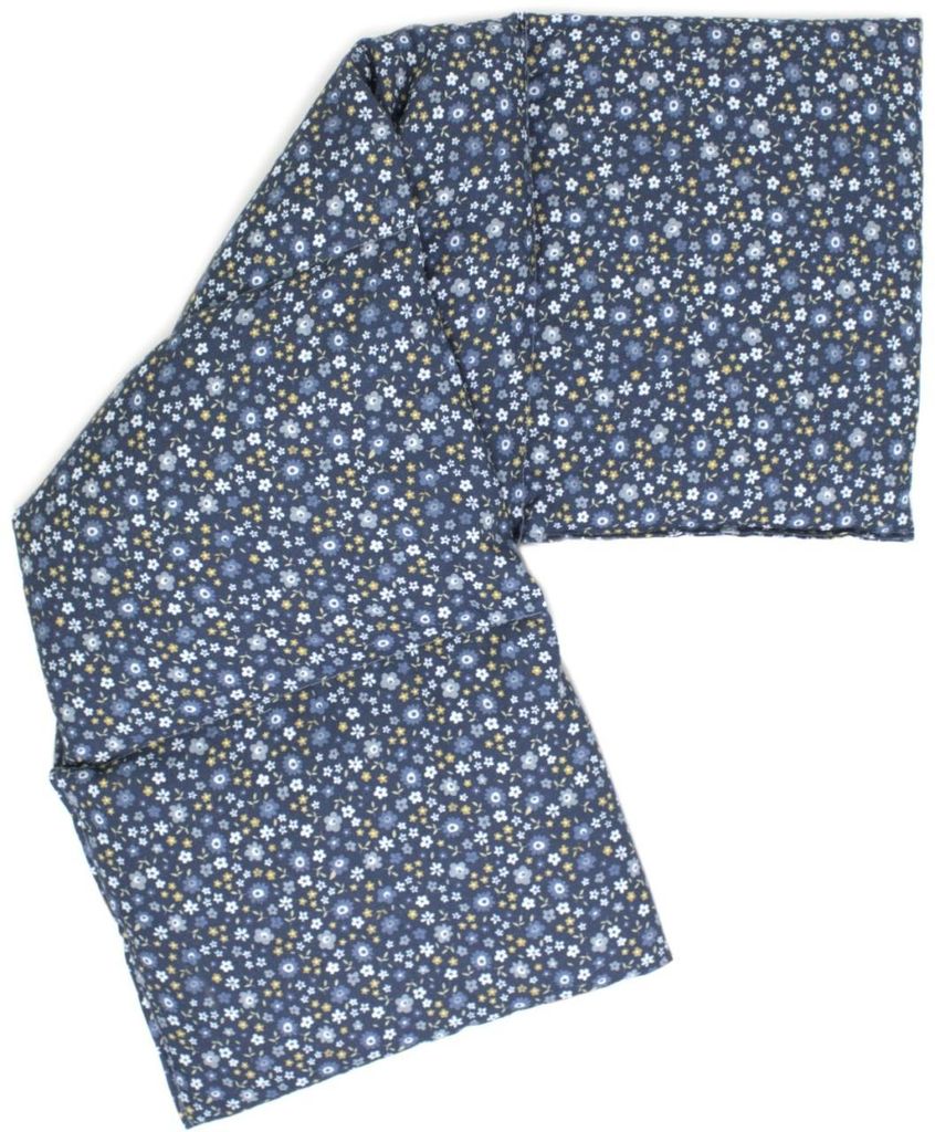 4-Kammer Johanniskernkissen 20x60cm - Bio-Stoff "Blümchen-blau" - Wärmekissen - Körnerkissen