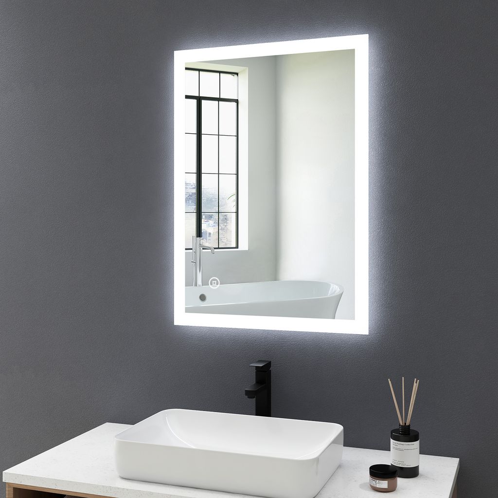LED Badspiegel/Wandspiegel Badezimmerspiegel mit Beleuchtung Rechteckig Kaltweiß 