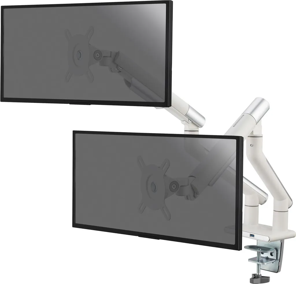 Support bureau articulé 2 moniteurs Blanc USB - Bureau ordonné