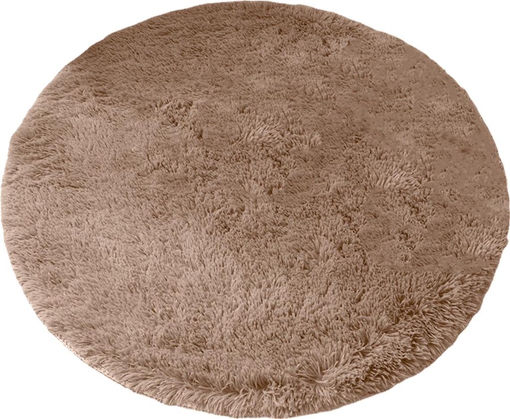 Runder Teppich Langflor 120cm X 120cm Modern für Wohnzimmer, Schlafzimmer, Esszimmer oder Kinderzimmer Bequeme Shaggy Bodenmatte Anti-Rutsch Teppich