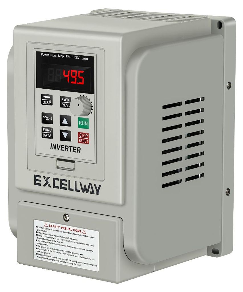 EXCELLWAY 2.2kW Frequenzumrichter 220V PWM VFD Inverter 1-Phasen Eingang 3-Phasen Ausgang Variable Frequency Converter für Motorsteuerung