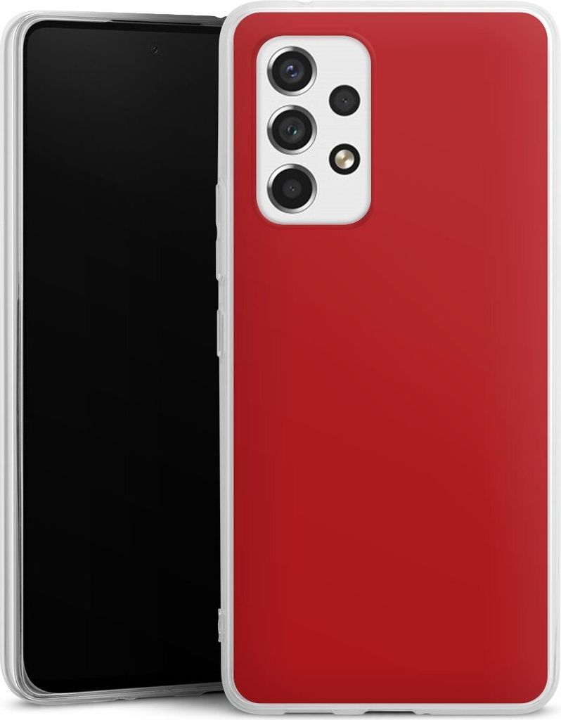 DeinDesign Handyhülle für Samsung Galaxy A53 5G Silikon Hülle Case Smartphone Schutzhülle Farbe Rot einfarbig