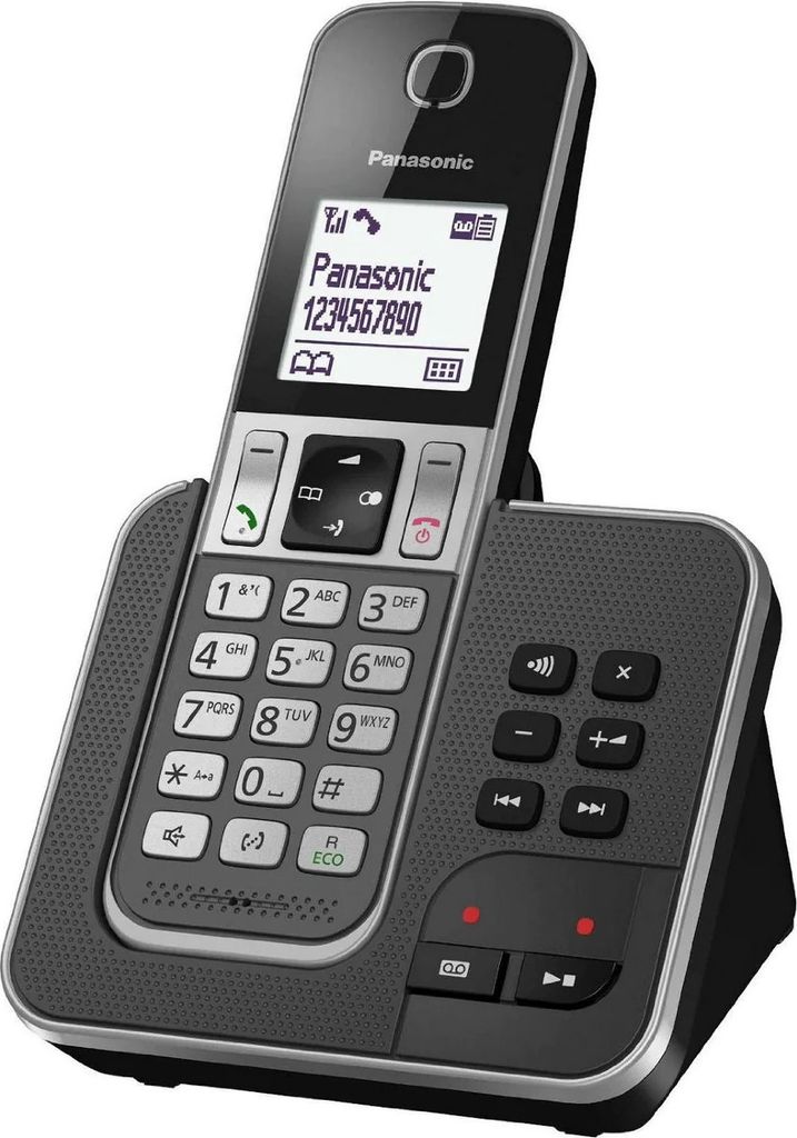 Graues dect-schnurlostelefon mit anrufbeantworter Panasonic KXTGD320FRG
