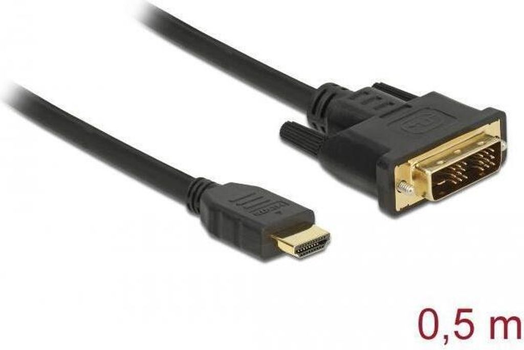 DELOCK Kabel DVI 18+1 St > HDMI-A St 0.5m schwarz
