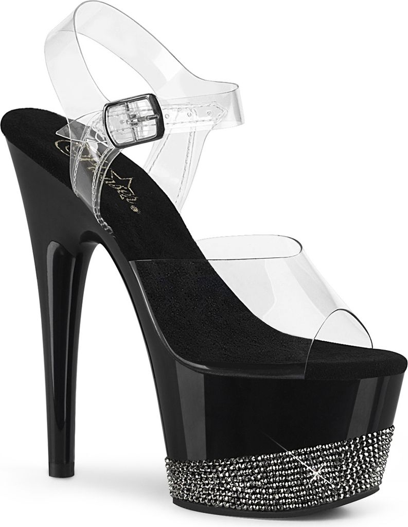 ADORE-708-3 Damen Sandale von Pleaser, Transparent EU 38, US 8