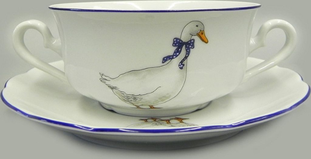 Suppentasse 0,35 l, Gans, tschechisches Porzellan, Leander