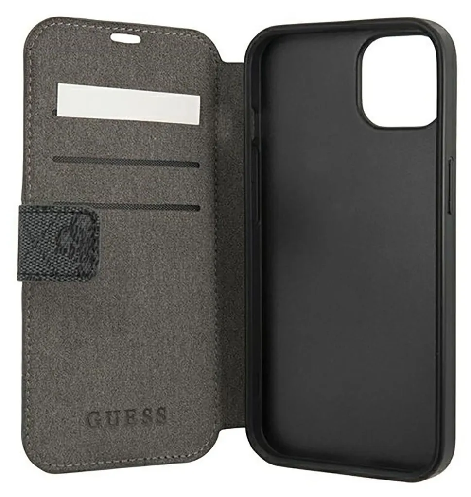 Cover Guess iPhone 13 Mini Grigia - Custodia Libro Portafoglio Ecopelle - 5