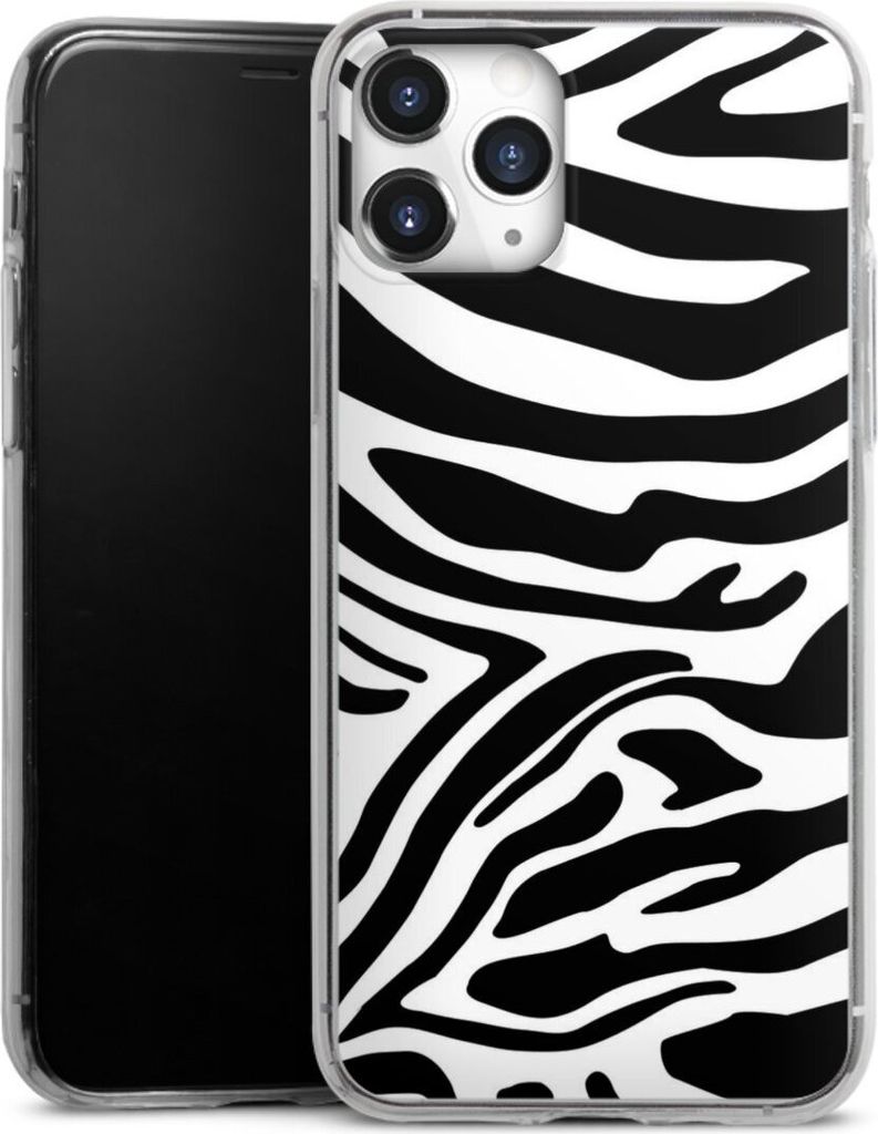 DeinDesign Slim Hülle für Apple iPhone 11 Pro Silikon Case Ultra Dünn Handyhülle Animal-Look Animalprint Zebra