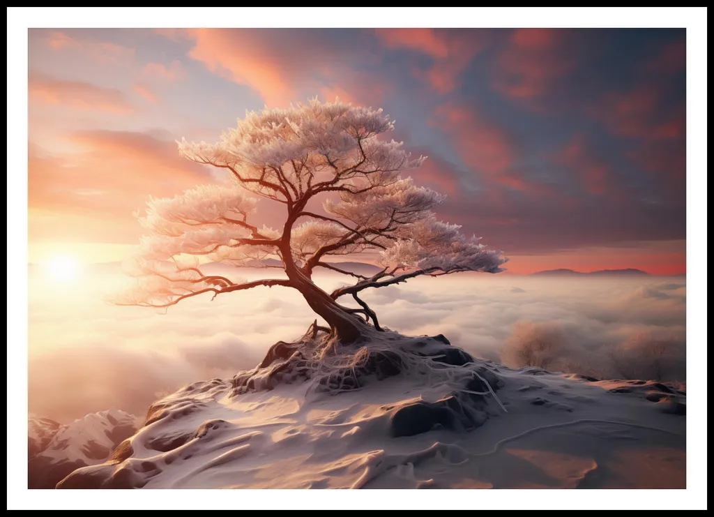 Affiche 100 x 70 cm Odyssée hivernale : poster grand format pour salon