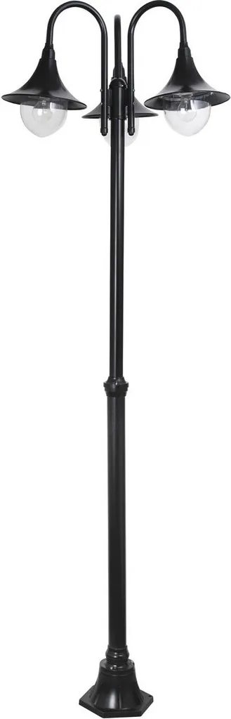 Grand Luminaire Extérieur Triple E27 Noir 206cm Rabalux Konstanz 8248