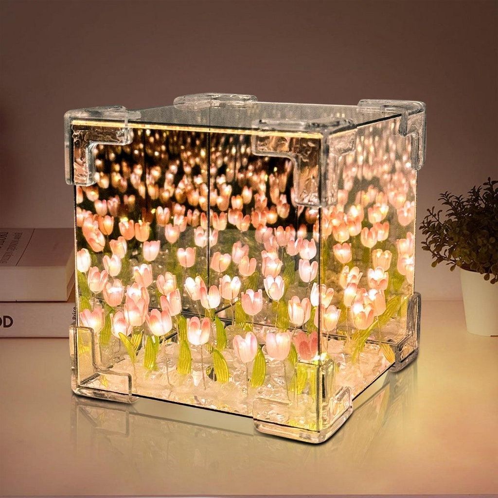Minicee LED Tulp Lamp, Oneindige Spiegel Nachtlamp, USB Productafbeelding 