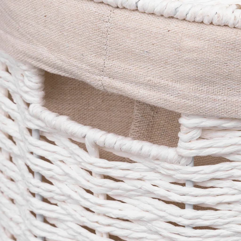 Panier à linge rond 40L Vannerie blanc par 5 Five Simply Smart - 3