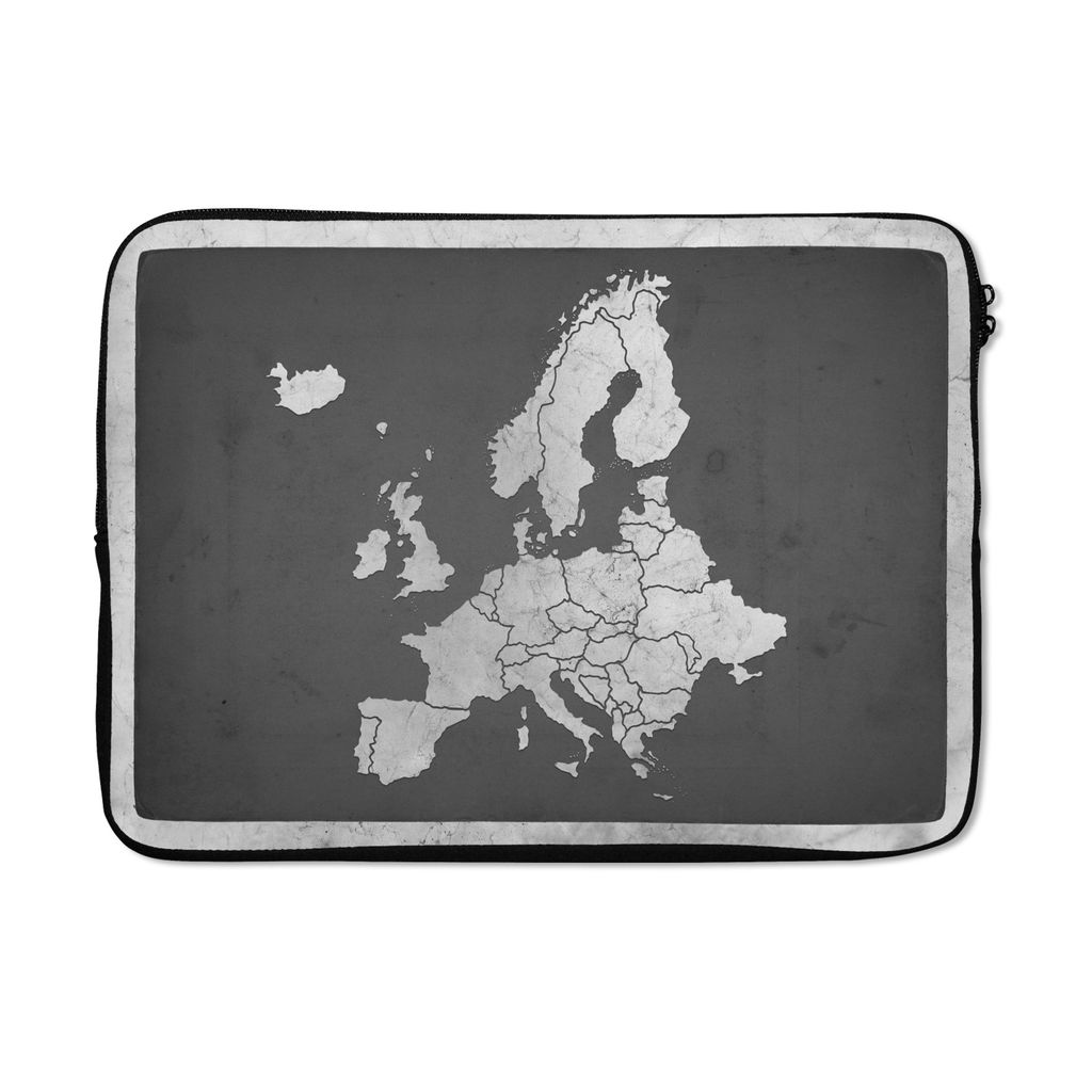 MuchoWow Laptop Hülle 14 ZollVintage Eurocard - schwarz und weiß Laptoptasche - Laptoptasche - Stoßsicher - Schutzhaube