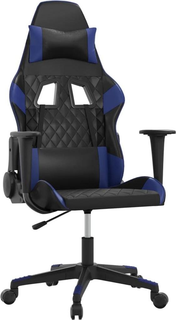 Gaming-Stuhl Schwarz und Blau Kunstleder