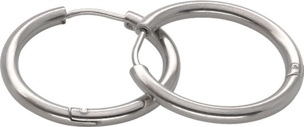 1 Paar Edelstahl Mode Punk Uni Ohr Hoop Kreis Ohrringe Schmuck Geschenk-Silber,2.5mm x 16mm