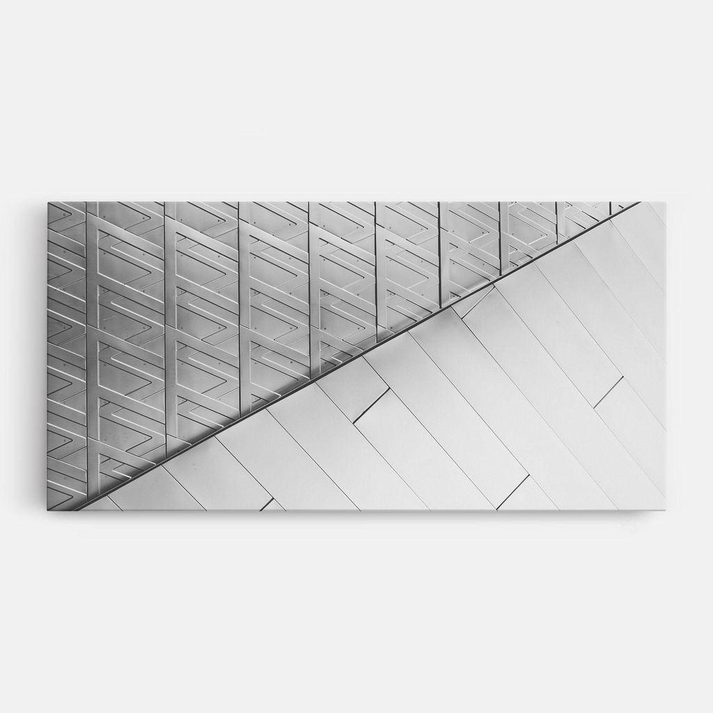 ARTHUB Leinwandbild 40x80 cm, Triangle Texture Wall | Wohnzimmerdekoration, Hängende Bilder, Wanddekoration, Heimdekoration, Abstrakte, Geometri...