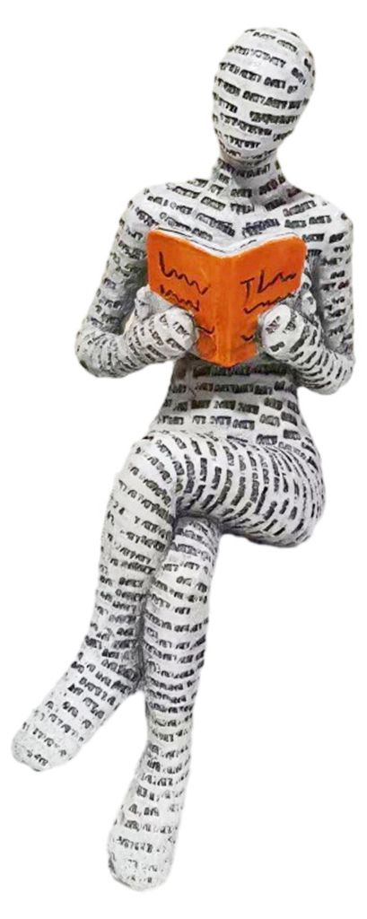 Abstrakte Figur eines lesenden Mannes, modern, sitzend oder liegend, Briefmann-Statue, künstlerische Dekoration für Zuhause, Büro oder Arbeitszi...