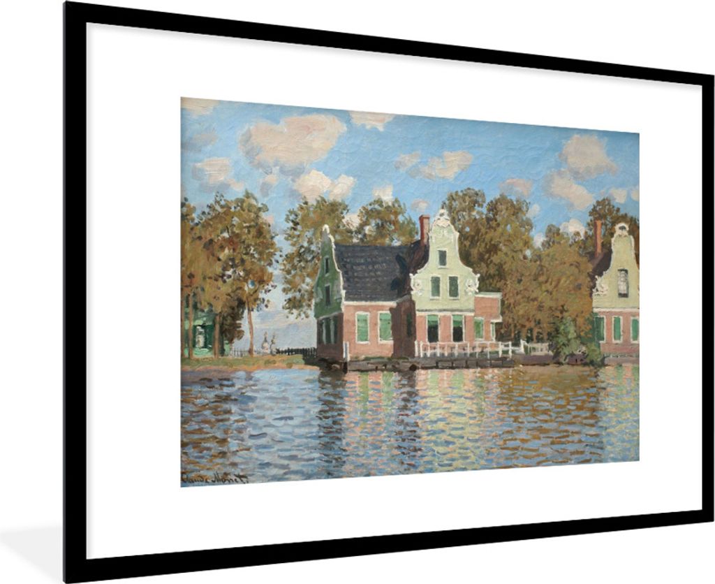MuchoWow® Gerahmtes Poster Das Haus am Fluss Zaan bei Produktbild 